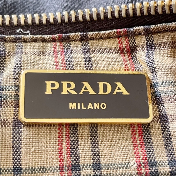 ❤️SOLD❤️Prada distressed dark gray denim logo large tote bag - Picture 9 of 12